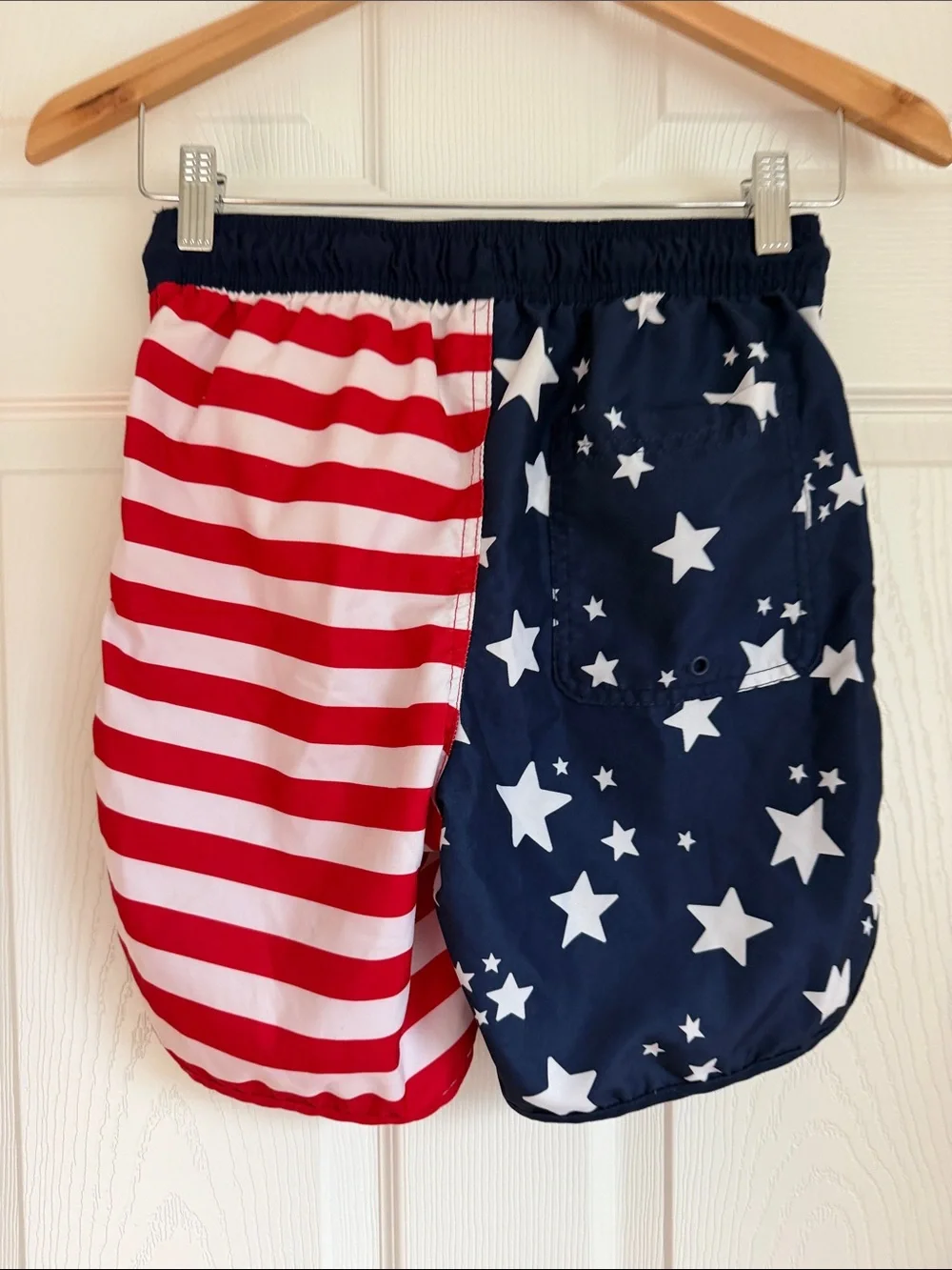 Cat & Jack Boys American Flag Swim Trunks Size L (12/14) Mesh Lined